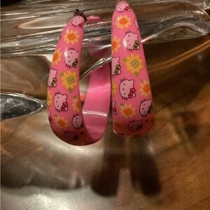 Hello Kitty Pink Hoop Earrings for Kids